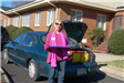 Person delivering a meal for Meals on Wheels