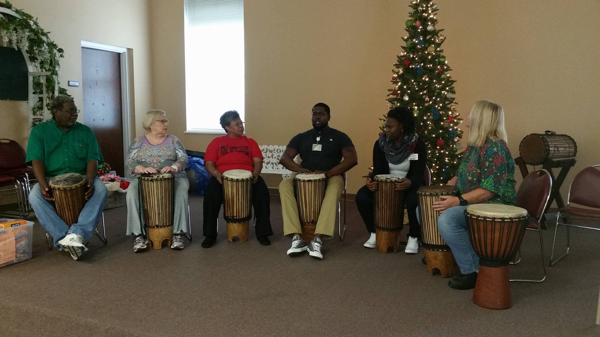 Group during a bongo lesson