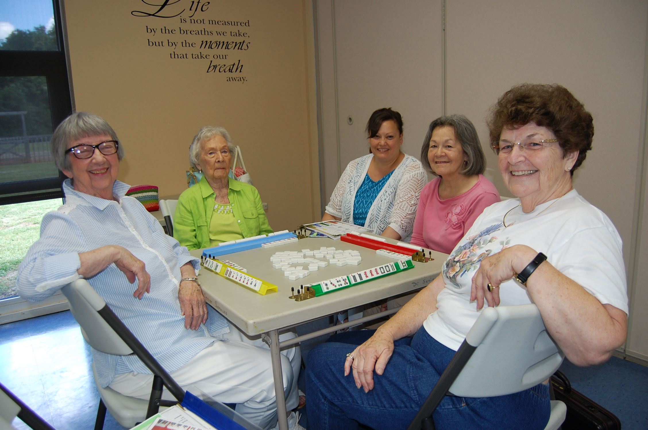 Group playing Mahjong