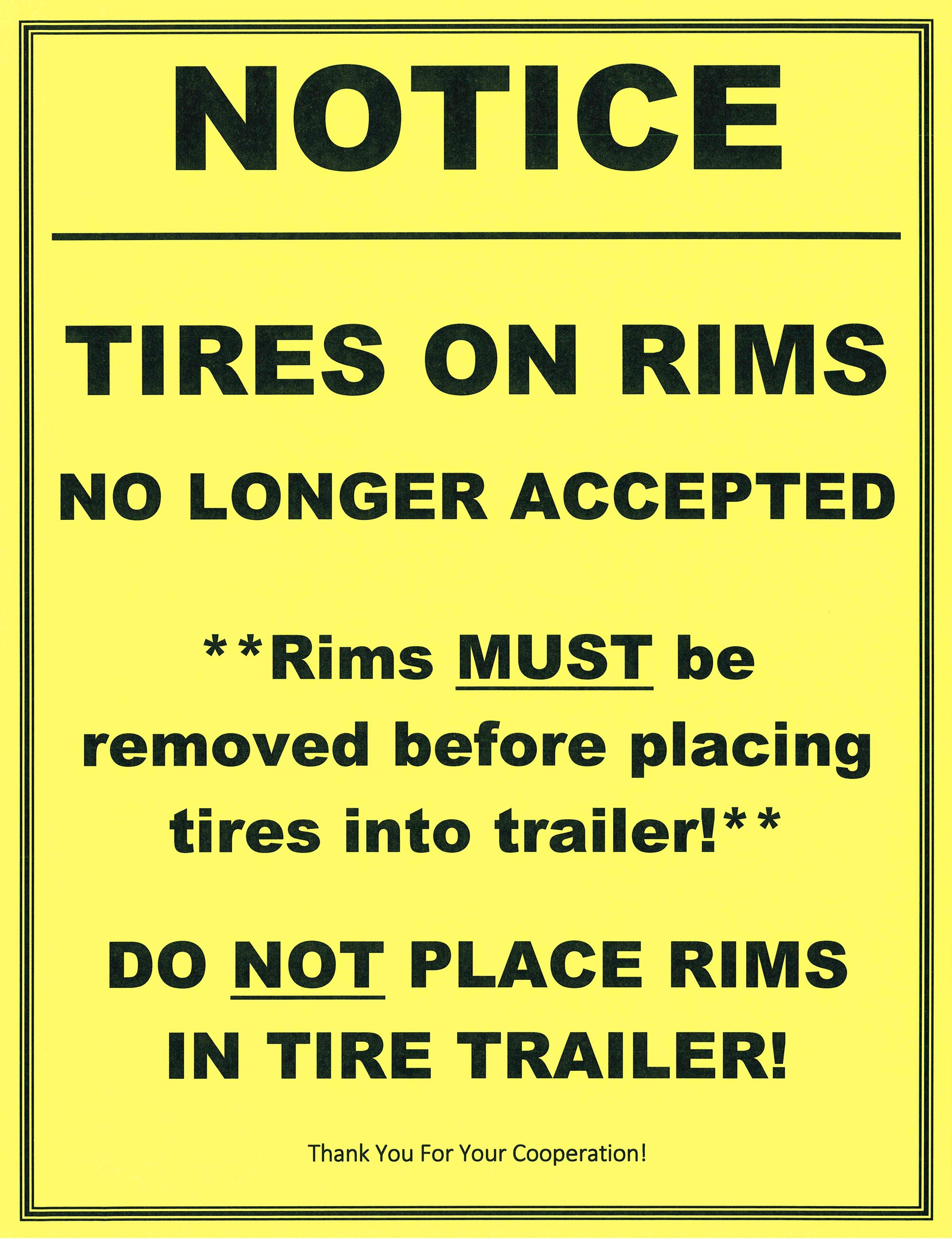 Tire on Rim Notice 2-13-2026